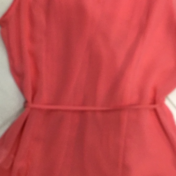 Banana Republic FO sheer sleeveless button front w/tie waist blouse, pink XSP - Picture 10 of 15